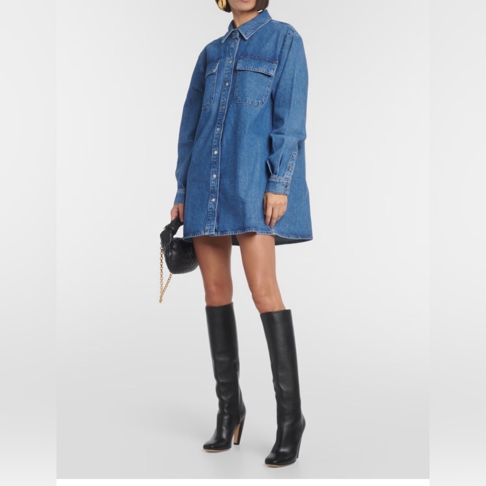 Frame Cotton Denim Shirt Dress